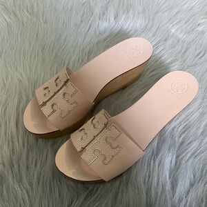 Pink Tory Burch wedges